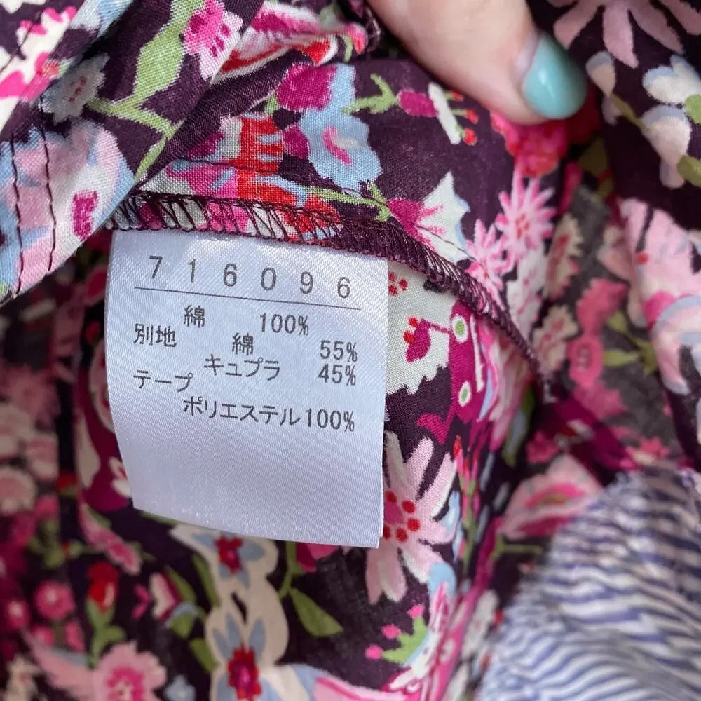 OLLEBOREBLA Floral Top Pink Japanese Street Fashion Blouse Eclectic Artsy Medium - Picture 7 of 7